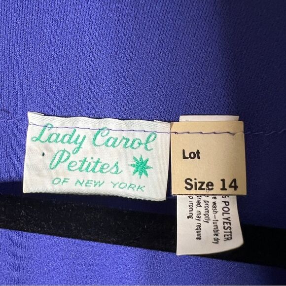 Lady Carol Petites Vintage 70’s Purple Plisse Overlay Sheer Skirt Dress Size 14 - Picture 3 of 8